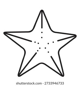 Icono de estrella de mar, Vector de línea de estrella de mar, Ilustración de estrella de mar de dibujos animados..eps
