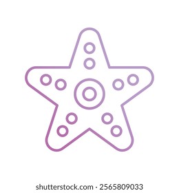 starfish icon with white background vector stock illustration