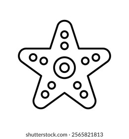 starfish icon with white background vector stock illustration