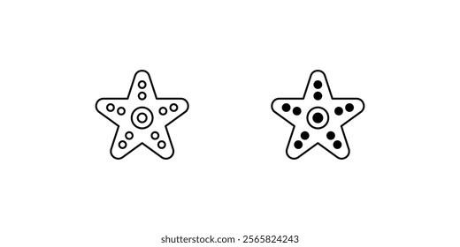 starfish icon with white background vector stock illustration