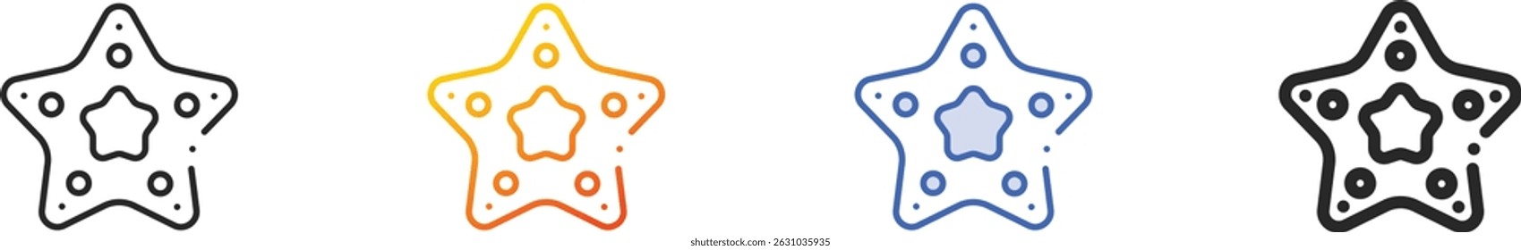 starfish icon.Thin Linear, Gradient, Blue Stroke and bold Style Design Isolated On White Background