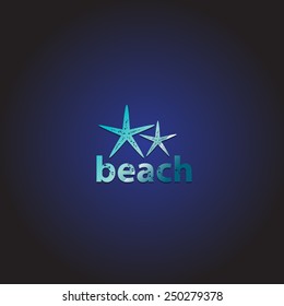 Starfish - Isolated On Blue Background - Vector Illustration, Graphic Design, Editable For Your Design 
