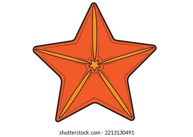 La estrella de mar aislada en un fondo blanco. Ilustración vectorial.
