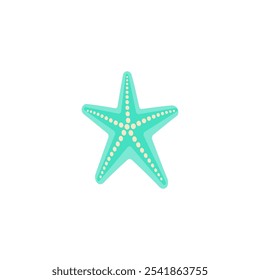 Starfish isolated on white background. Hand drawn in minimalistic style. Starrfish vector with bright color.