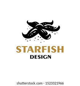 Starfish lies at the bottom of the sea. Vector illustration.