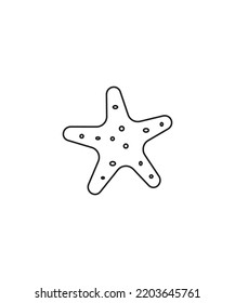 Starfish line art Vector illustration shown on white background. outline vector illustration. 

