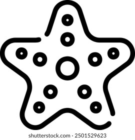 Vector de ilustración de icono de línea de estrella de mar