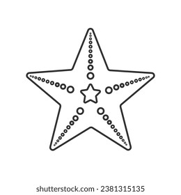 Starfish line icon isolated on white background. Vector