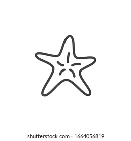 Starfish line icon. linear style sign for mobile concept and web design. Sea star fish outline vector icon. Symbol, logo illustration. Vector graphics