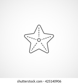 Starfish Line Icon On White Background