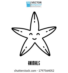 Starfish line icon, outline vector sign. Animal concept. Eps 10 vector illustration.