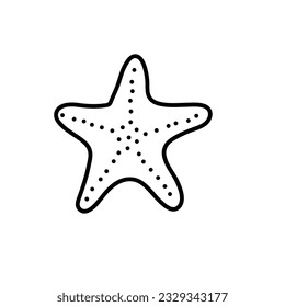 Starfish line icon, outline vector sign, linear pictogram flat illustration on white backgroun..eps
