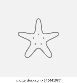 Starfish line icon for web, mobile and infographics. Vector dark grey icon isolated on light grey background.