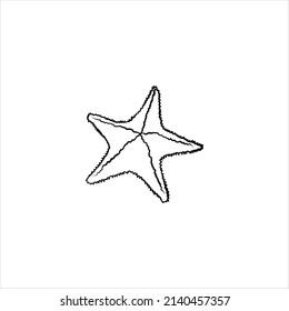 
starfish linear doodle vector illustration. Outline sea star icon isolated on white background
