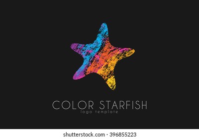 Starfish logo. Color starfish. Star logo. Creative logo.