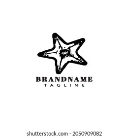starfish logo icon design template cartoon black modern vector illustration