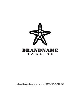 starfish logo icon design template cartoon black modern vector illustration