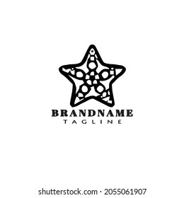 starfish logo icon design template cartoon black isolated modern vector illustration