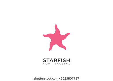 Starfish logo silhouette design, simple starfish logo design starfish vector illustration template