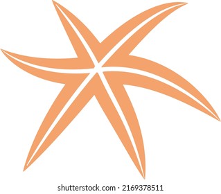 starfish, marine element. trendy flat sea star for graphic design, web-site. orange simple shell. vector illustration.