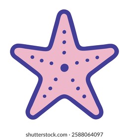 Starfish marine life icon illustration