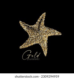 Starfish. Sumbol de efecto glod mínimo. Diseño de lujo