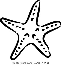 Starfish minimalist icon for tropical branding label decor marine packagingVector illustration