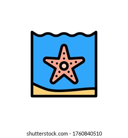 Starfish, ocean icon. Simple color with outline vector elements of saving marine icons for ui and ux, website or mobile application