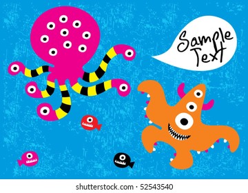 starfish octopus monster doodle
