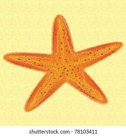 Starfish on beach created as a seamless repeatable pattern