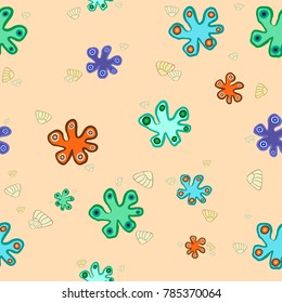 starfish on the color background, seamless concept.