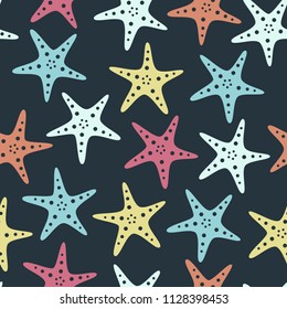 starfish on dark blue