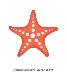 Starfish on isolated white background. Flat style. Vector illustration.