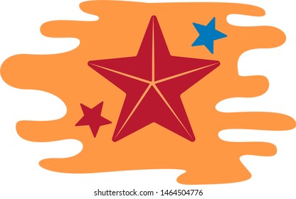 Starfish na areia, ilustração, vetor no fundo branco.