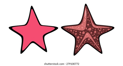 Starfish on a white background. Illustration 