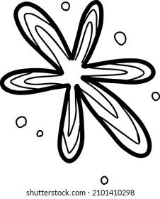 Starfish on a white background. Vector illustration in the style of a doodle
