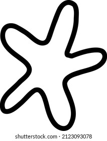 Starfish on a white background. Vector illustration in the style of a doodle