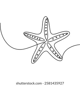 Starfish One Line Drawing. Starfish vector