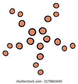 Starfish. Orange inhabitant of the ocean. Marine invertebrate animal. Color vector illustration. Isolated background. Cartoon style. Idea for web design.