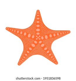 starfish orange with a pattern on a white background