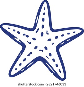 Starfish Outline Vector Animal Illustration