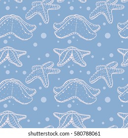 starfish pattern on blue background