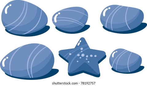 starfish and pebbles