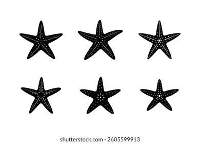 starfish sand icon vector art silhouette