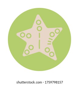 starfish sea animal block style icon vector illustration design