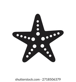 Seestern Meer Tier massiv schwarz Vektorsymbol einzeln weißer Hintergrund Meer Strand Natur Tierwelt Dekoration Symbol Design Grafik
