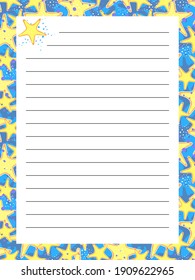 Starfish, sea. Form for writing. Frame for writing. eps10 vector stock illustration