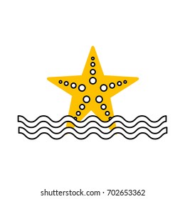 starfish sea life with waves