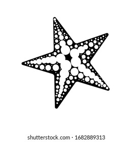Starfish, Sea Star Fish. Vector illustration. White Isolated.