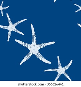 starfish seamless background, vector illustration